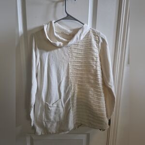 Cozy Cream Women's Sweater Soft Surrondings Cowl Neck